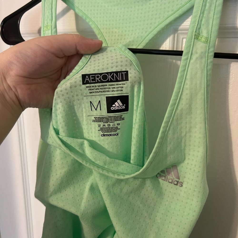 Adidas Aeroknit Women's Workout Tank, Green M - Picture 4 of 5